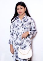 Premium Floral Print Tunic Shirt for Women – Chic Longline Casual Top