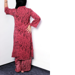 Minimalist Charcoal Bloom Co-ord Set – Women’s Elegant Floral Tunic & Wide-Leg Trouser Suite Two-Piece - Image 2