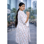 Sky Blue Geometric Triangle Print Two-Piece Co-ord Set for Women