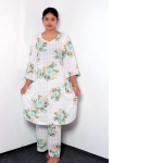 Minimalist Charcoal Bloom Two-Piece Set – Women’s Elegant Floral Tunic & Wide-Leg Trouser Suite - Image 2