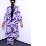 Minimalist Charcoal Bloom Two-Piece Set – Women’s Elegant Floral Tunic & Wide-Leg Trouser Suite - Image 4
